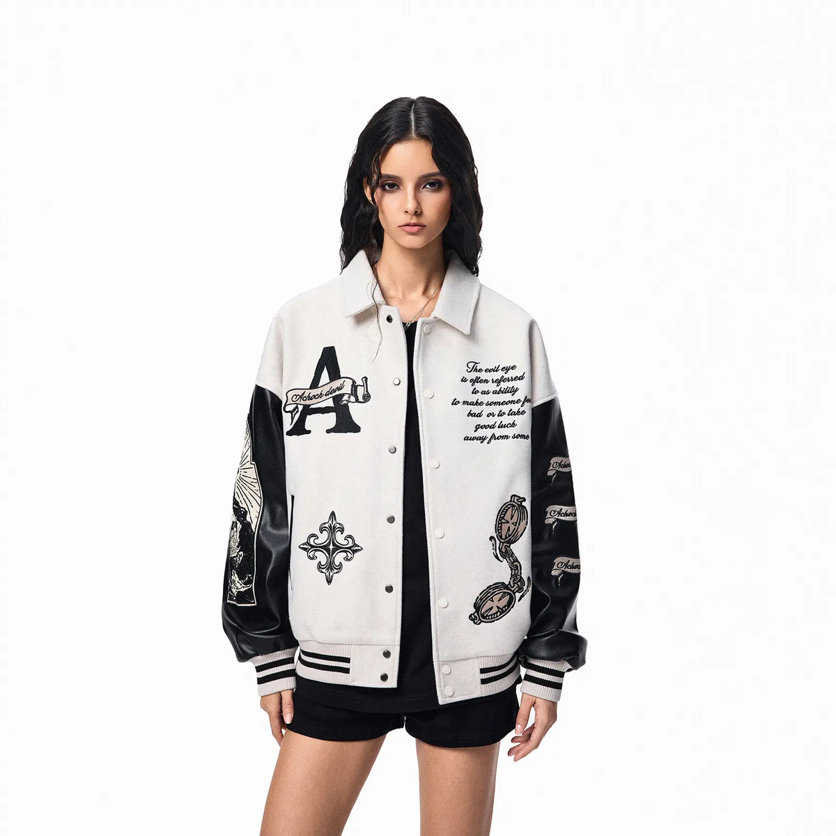 Gothic style Embroidered Baseball Jacket