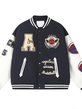 Letter Embroidered Heavy Craft Pattern Jacket