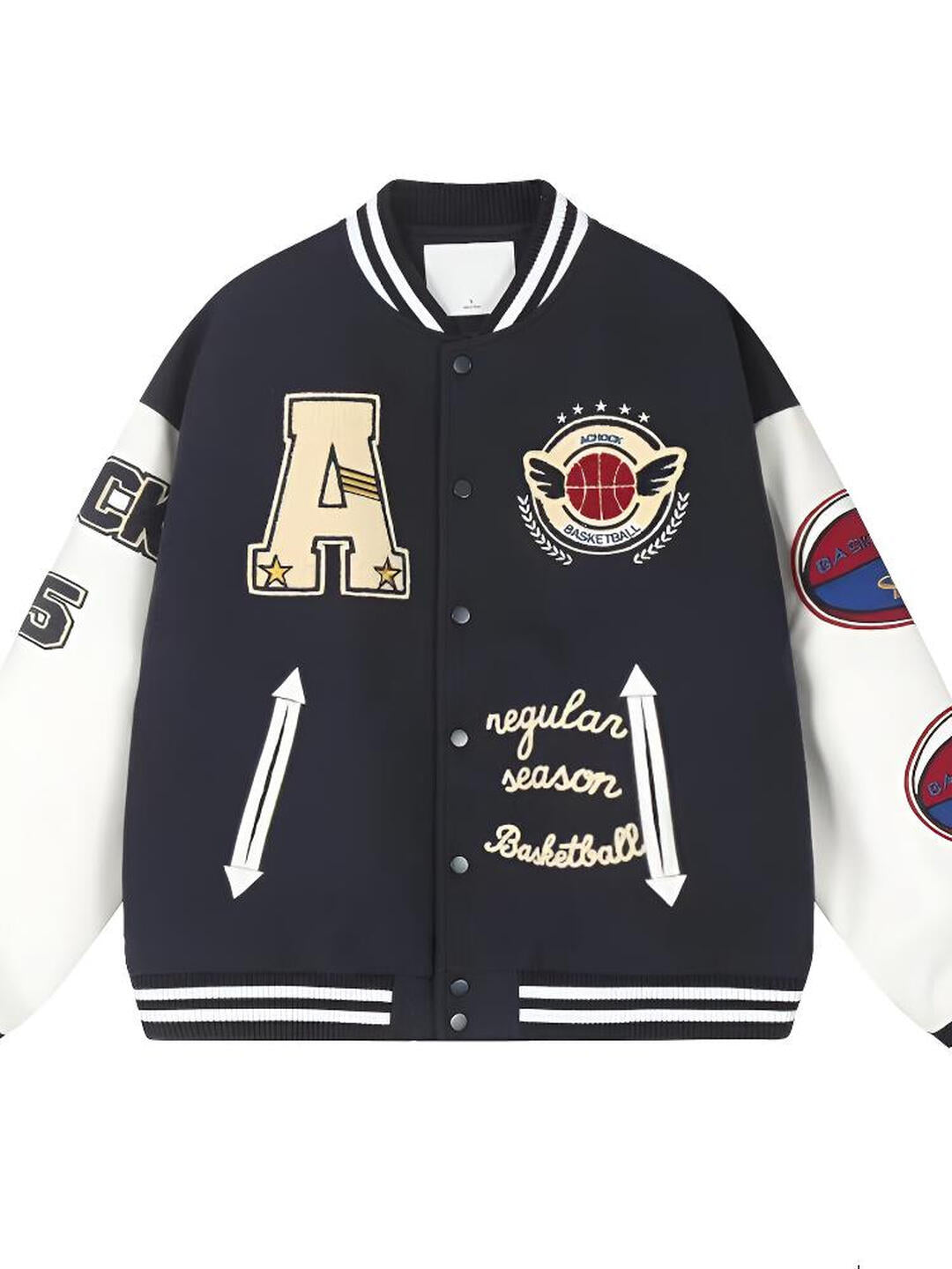 Letter Embroidered Heavy Craft Pattern Jacket