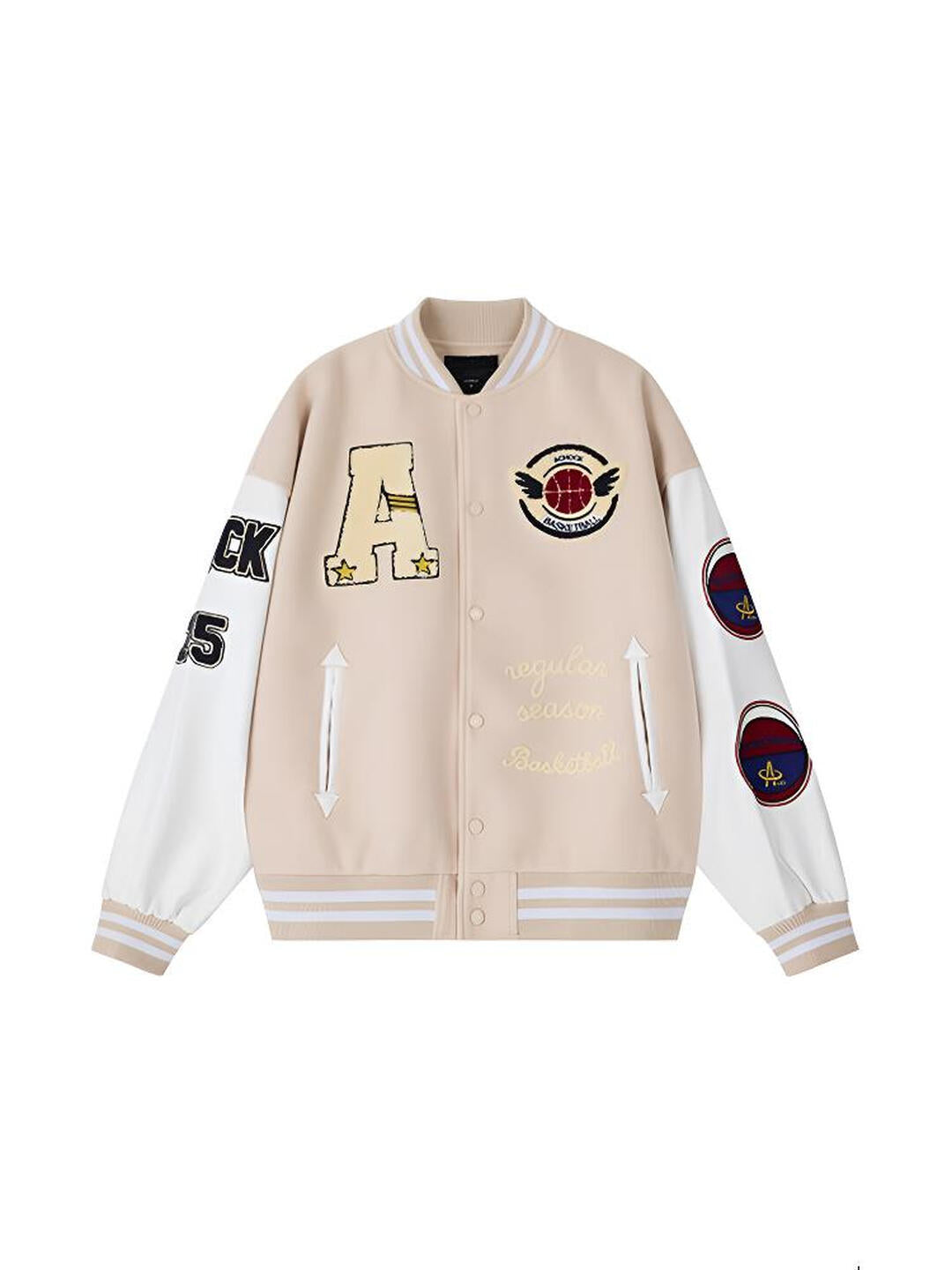 Letter Embroidered Heavy Craft Pattern Jacket