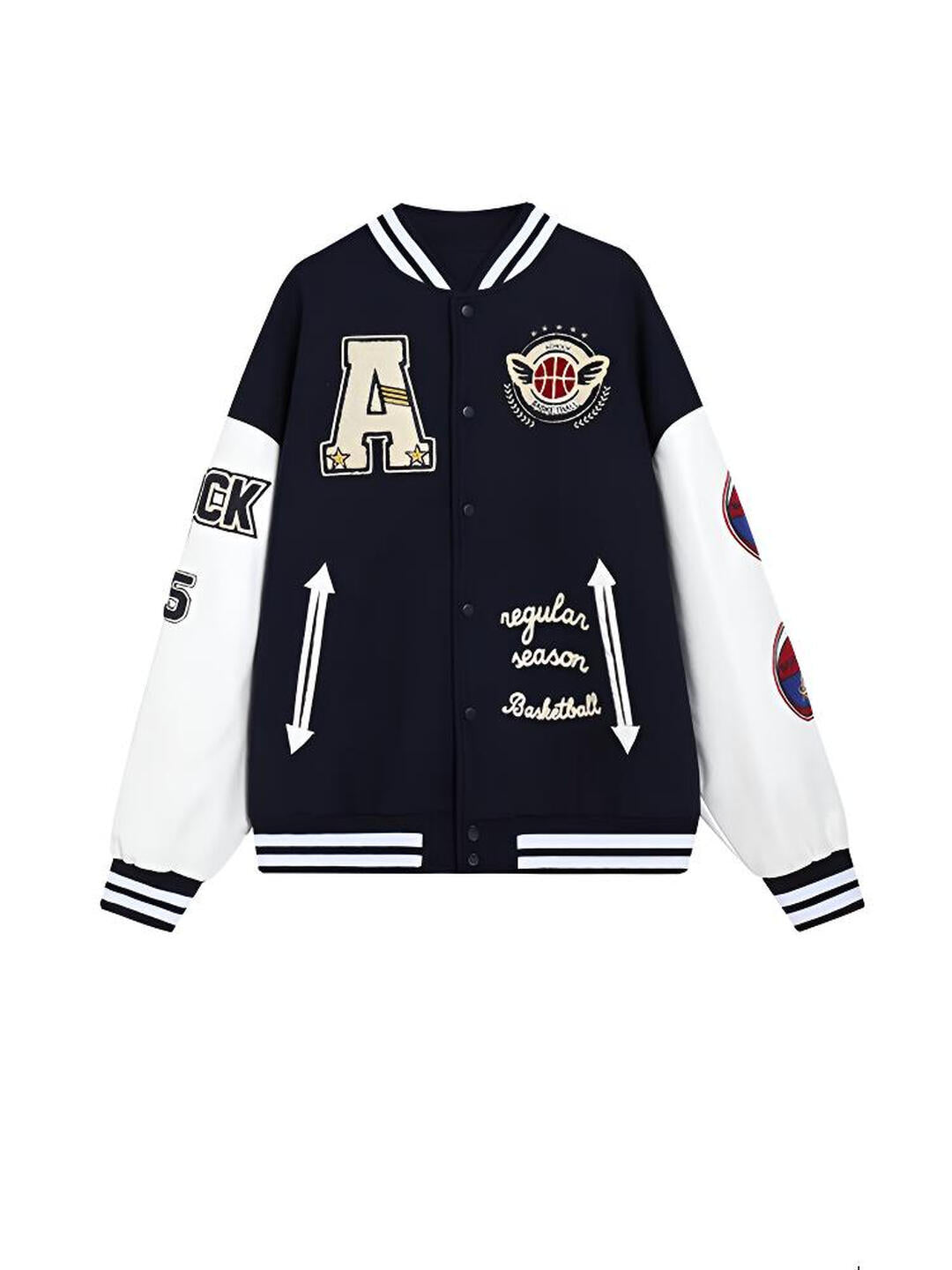 Letter Embroidered Heavy Craft Pattern Jacket