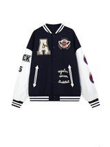 Letter Embroidered Heavy Craft Pattern Jacket
