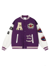 Letter Embroidered Heavy Craft Pattern Jacket