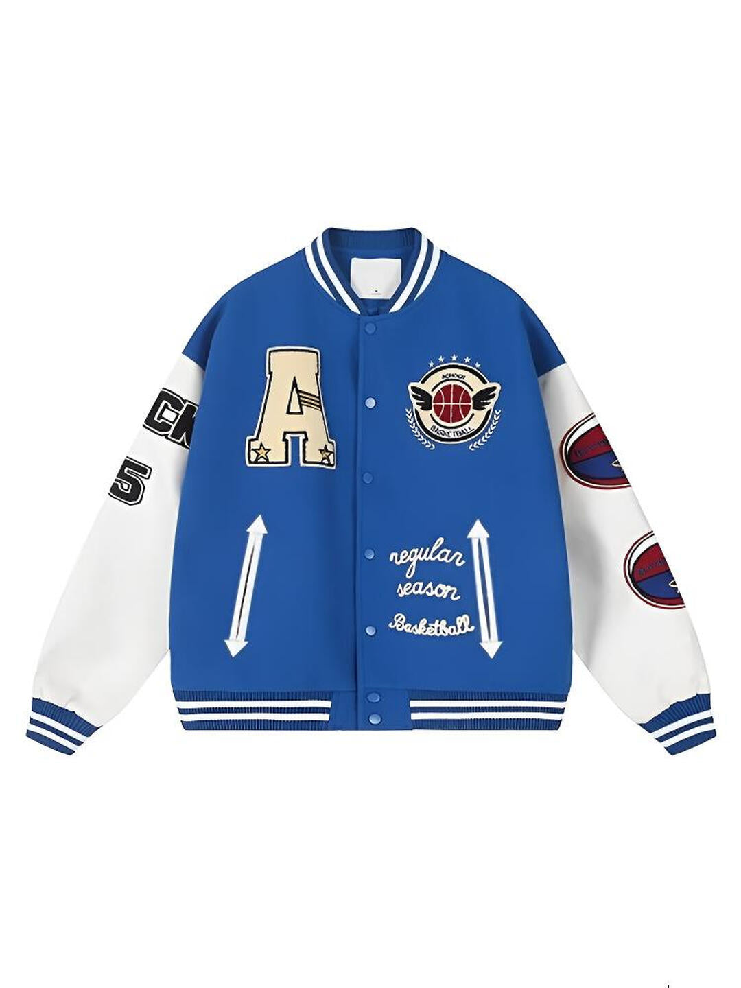 Letter Embroidered Heavy Craft Pattern Jacket