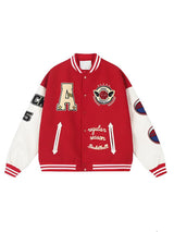 Letter Embroidered Heavy Craft Pattern Jacket