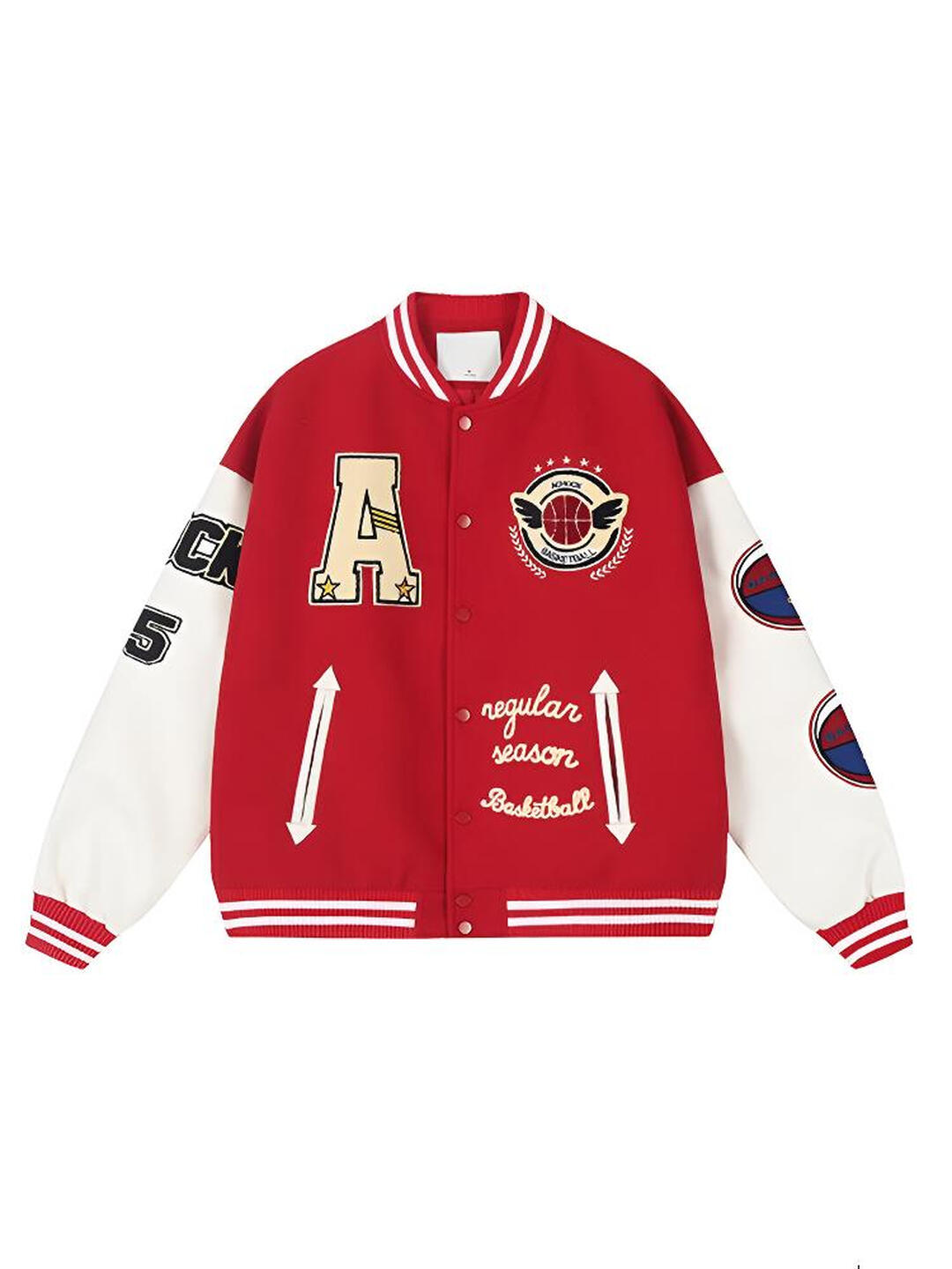 Letter Embroidered Heavy Craft Pattern Jacket