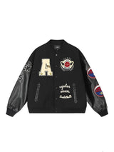 Letter Embroidered Heavy Craft Pattern Jacket