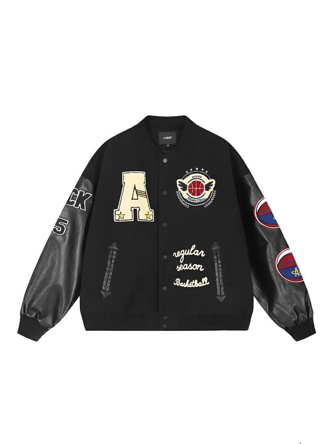 Letter Embroidered Heavy Craft Pattern Jacket