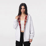 Logo Embroidered High Street Zip Up Hoodie