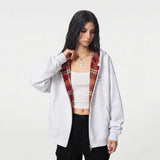Logo Embroidered High Street Zip Up Hoodie