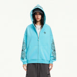 Gothic Graphic Print Zip Up Hoodie Jacket