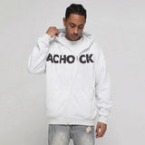 Streetwear S-Shape Zip-Up Hoodie, 3D Puff Print Graphic Hooded Sweatshirt