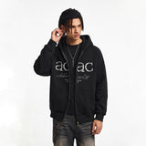 ACAC Series Street Embroidered Pearl Logo Zip Up Hoodie