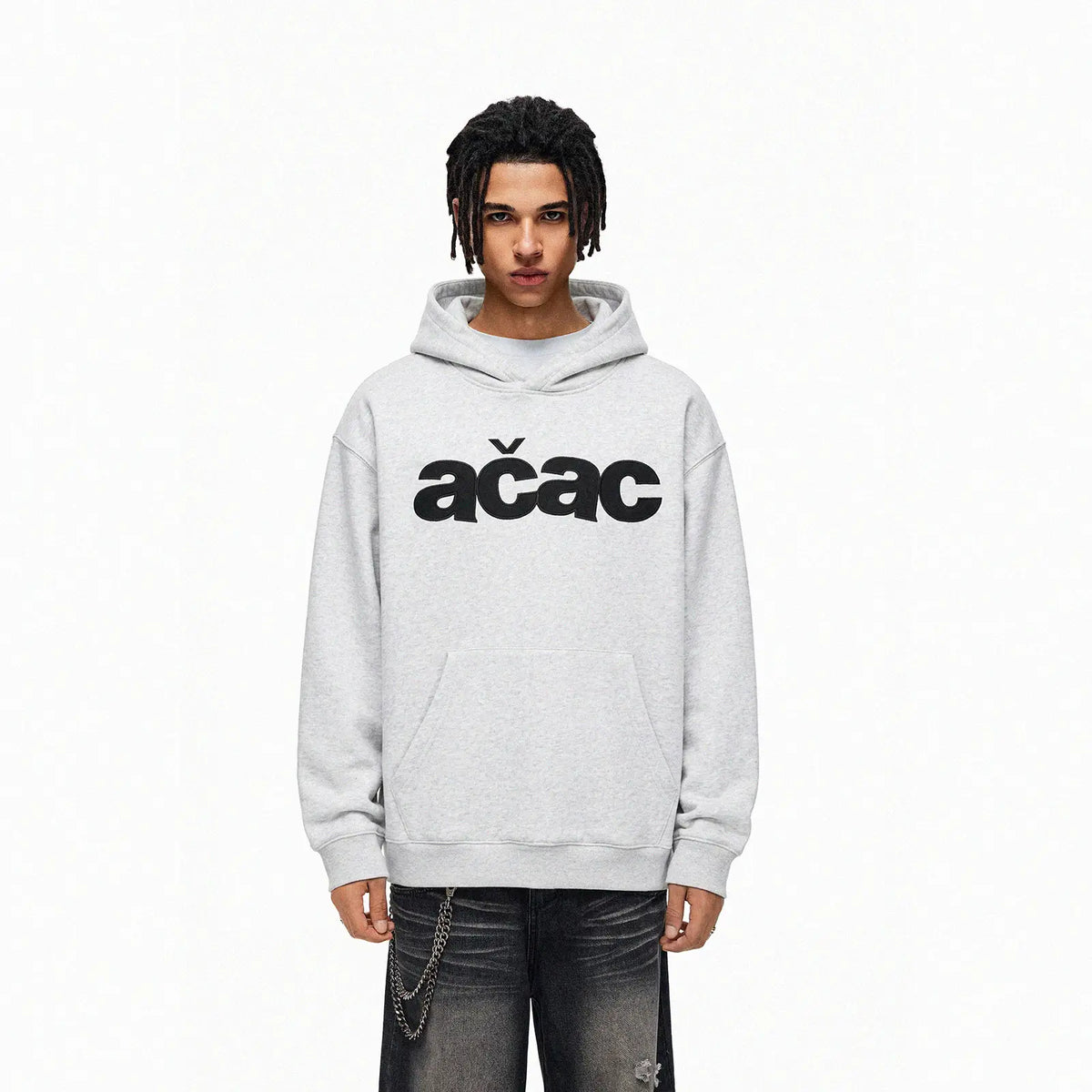 Loose-Fit Patch-Embroidered Pullover Hoodie
