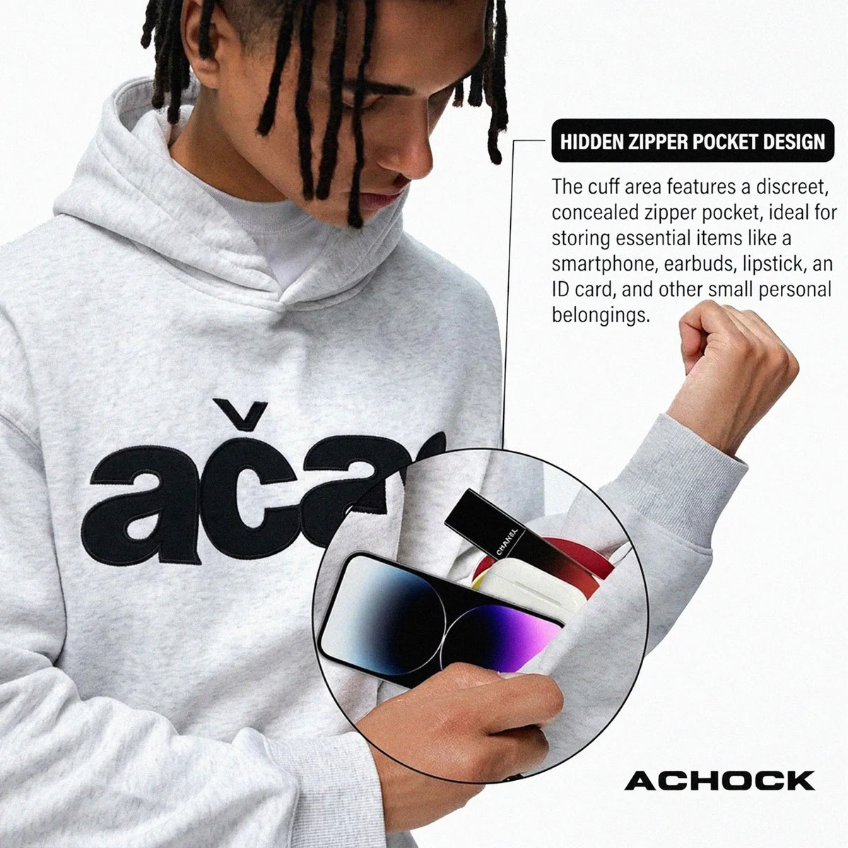 Loose-Fit Patch-Embroidered Pullover Hoodie