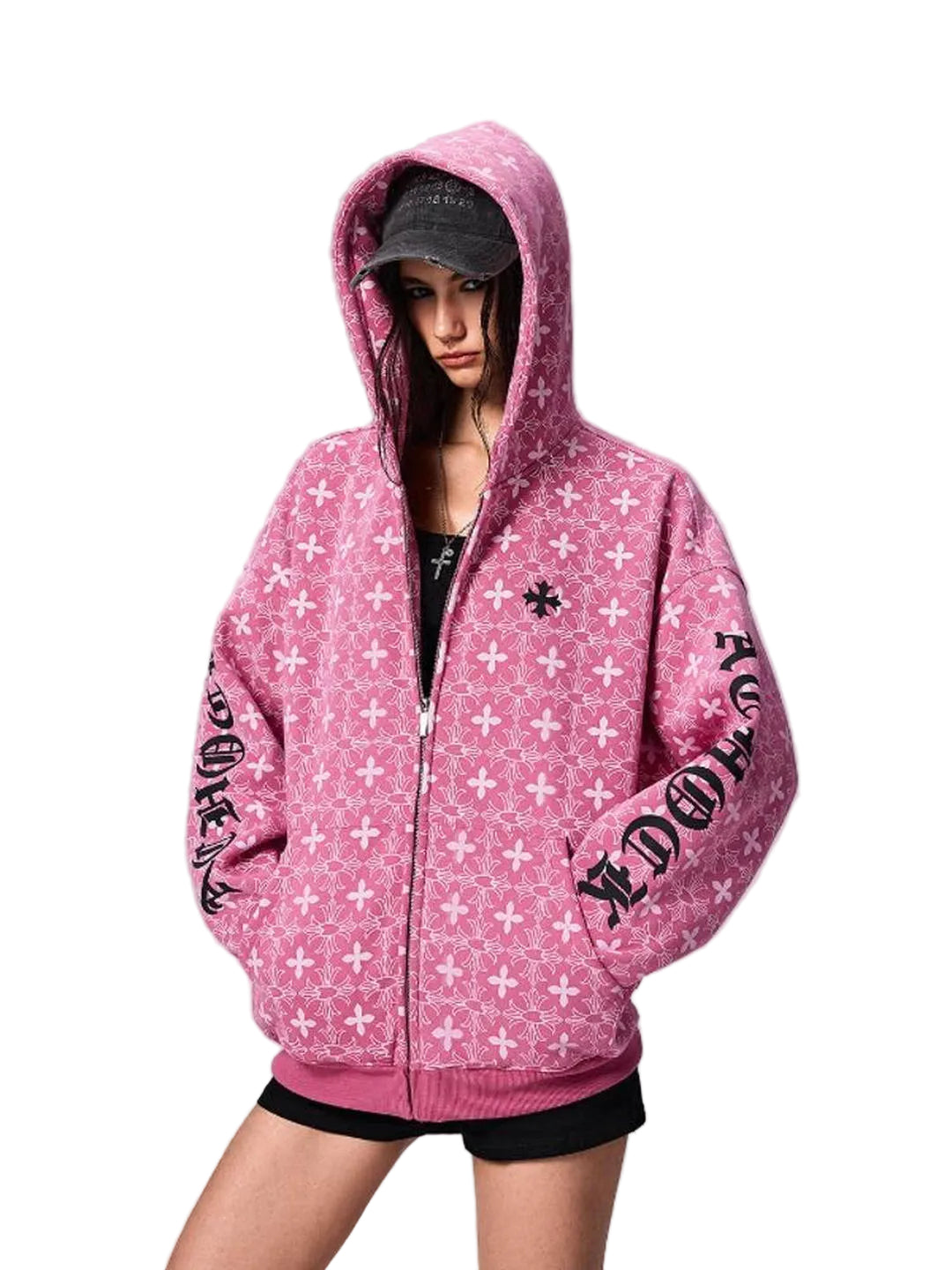Streetwear Gothic letter print hoodie