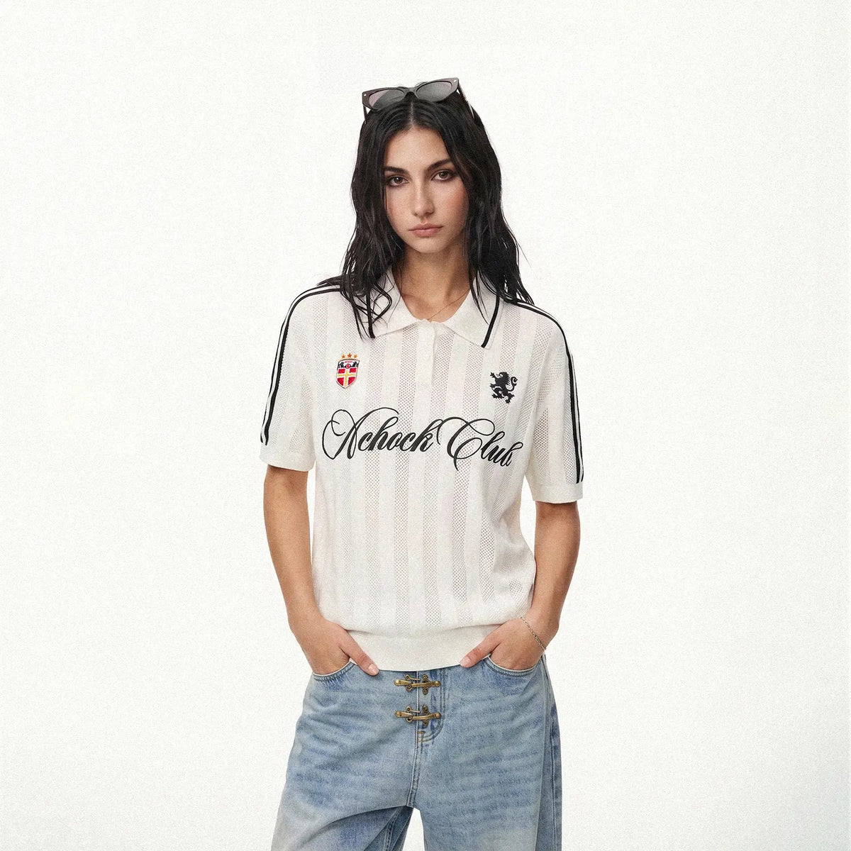 World Cup Inspired Embroidered Knit Polo Shirt