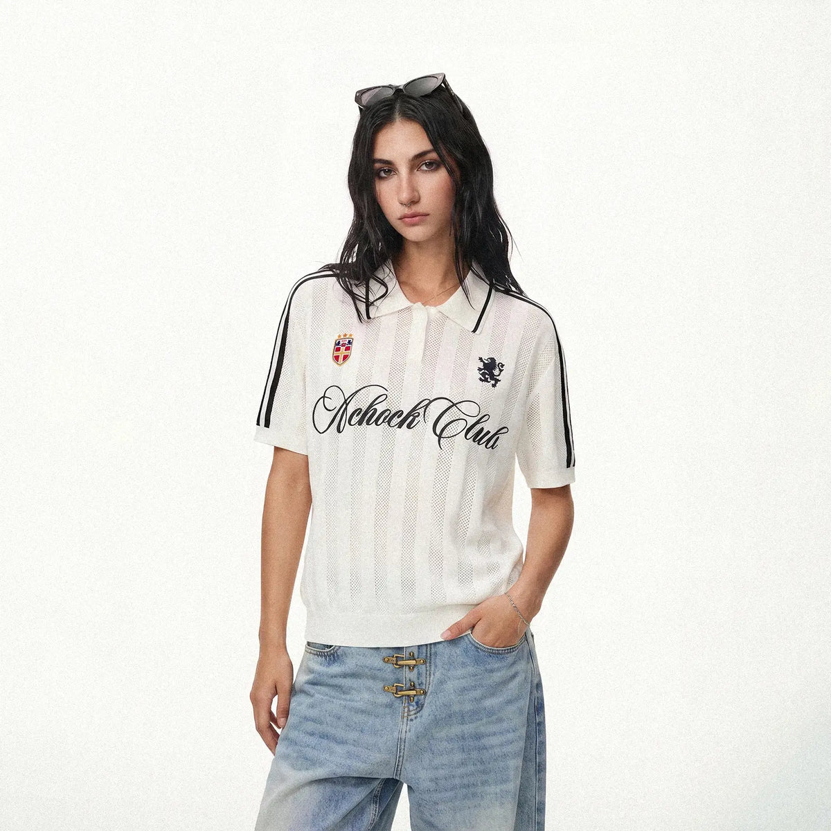 World Cup Inspired Embroidered Knit Polo Shirt
