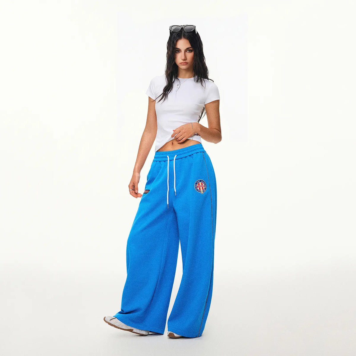 Y2K Letter Print Sweatpants Loose Fit Straight Leg Casual Pants