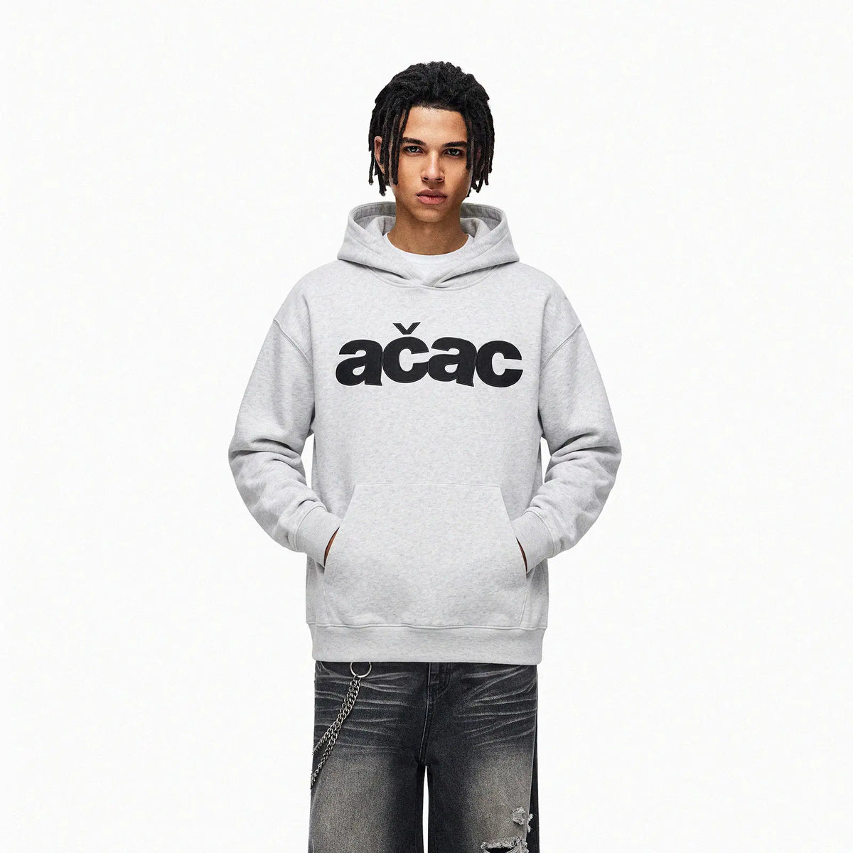 Loose-Fit Patch-Embroidered Pullover Hoodie