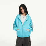 Gothic Graphic Print Zip Up Hoodie Jacket
