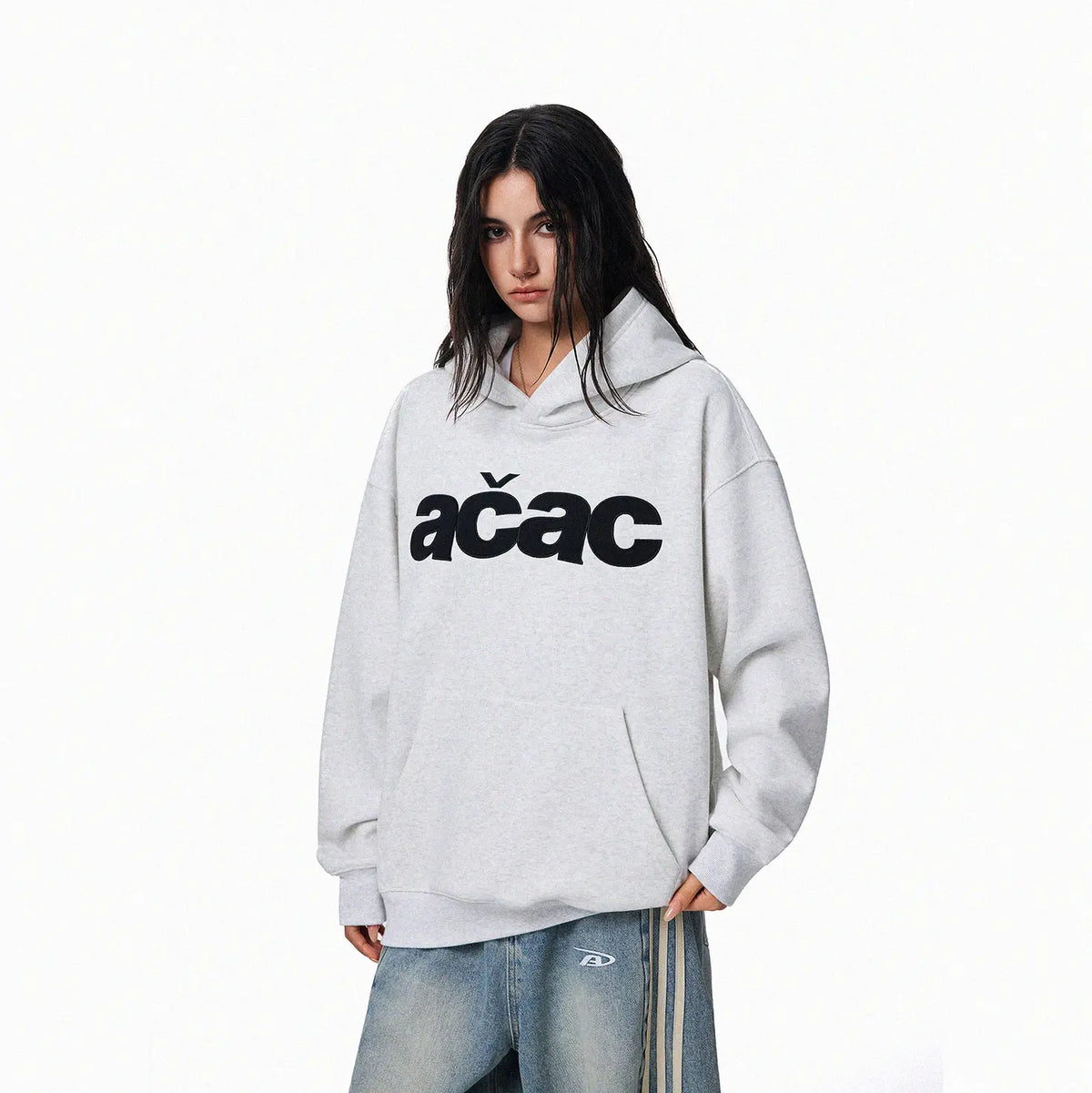Loose-Fit Patch-Embroidered Pullover Hoodie