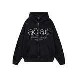 ACAC Series Street Embroidered Pearl Logo Zip Up Hoodie