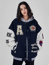 Letter Embroidered Heavy Craft Pattern Jacket