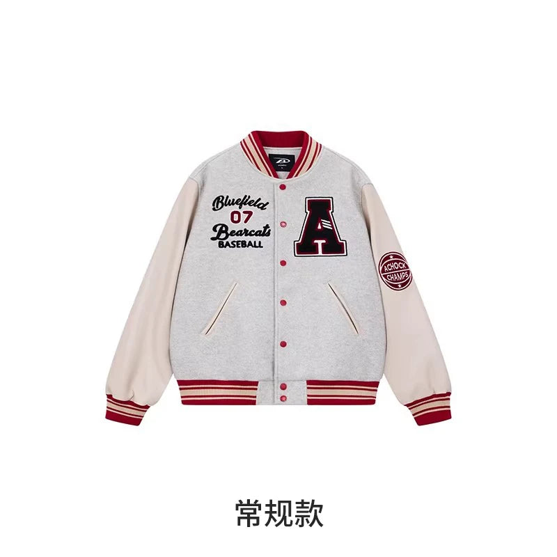 Retro Baseball Jacket Streetwear Embroidered