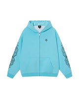 Gothic Graphic Print Zip Up Hoodie Jacket