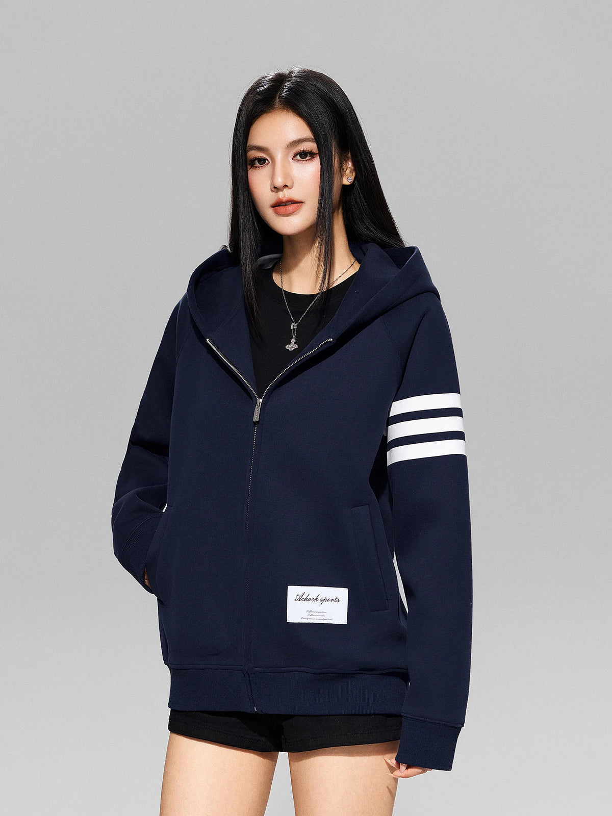 Classic Striped Zip-up Hoodie