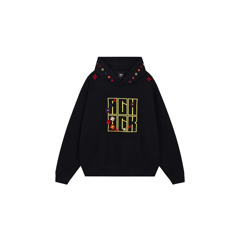 New Streetwear Hip Hop Patch Embroidered Hoodie