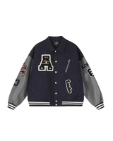 Cleanfit Collared  Embroidered Baseball Jacket