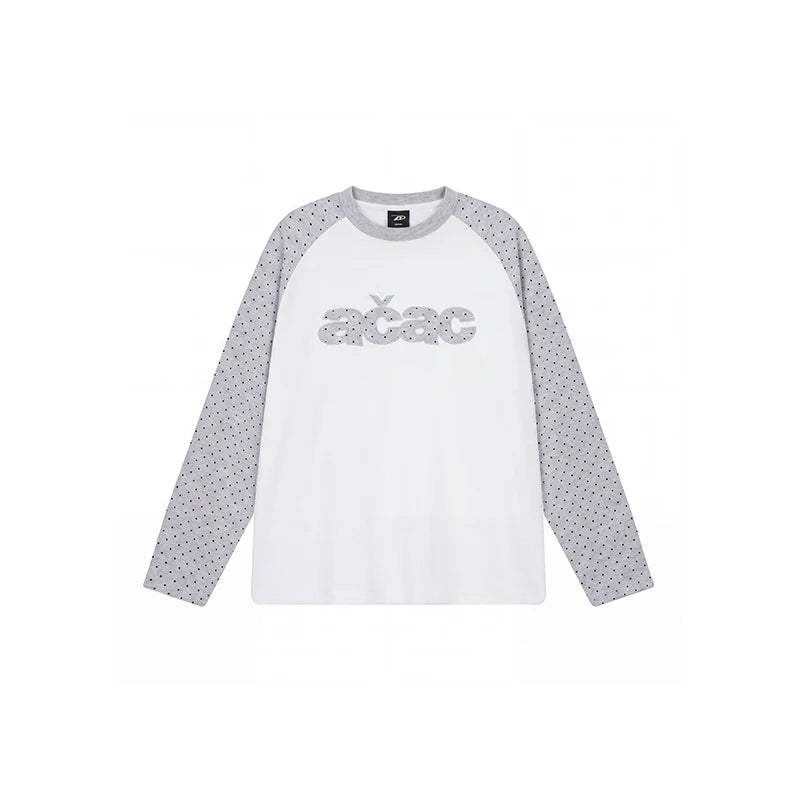 Korean-style polka-dot long-sleeve T-shirt