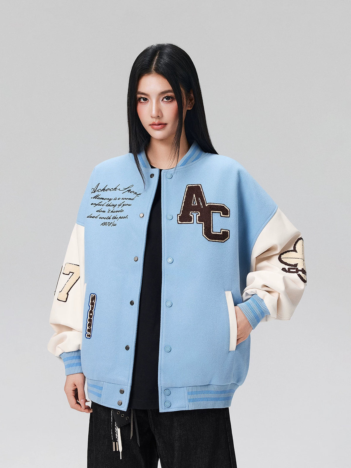 Vintage baseball shirt aviator jacket