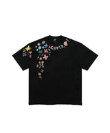 Cartoon Graffiti Graphic T-Shirt, Creative Print Short Sleeve Crew Neck Tee