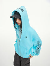 Streetwear Gothic pattern printed hoodie