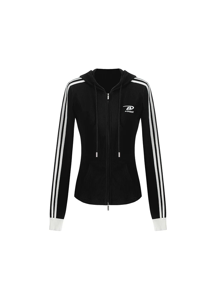 Knit Striped Hoodie