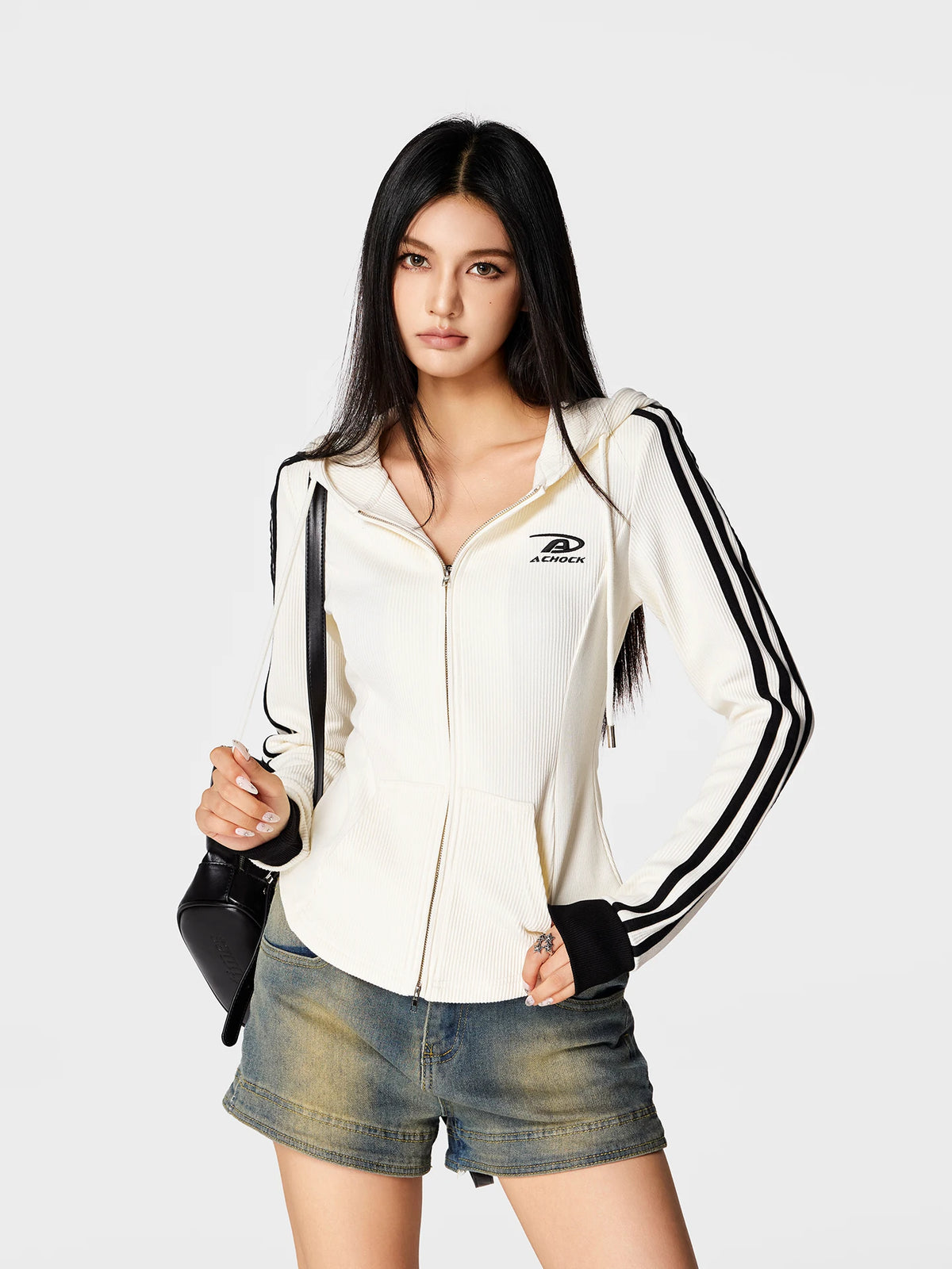 Knit Striped Hoodie