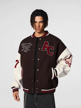 Vintage baseball shirt aviator jacket