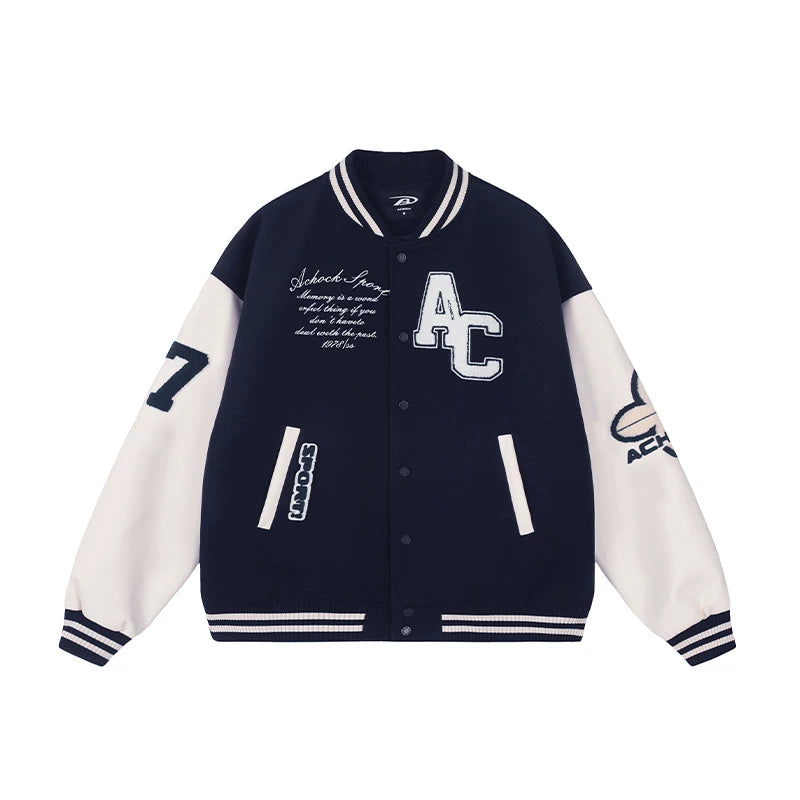 Vintage baseball shirt aviator jacket