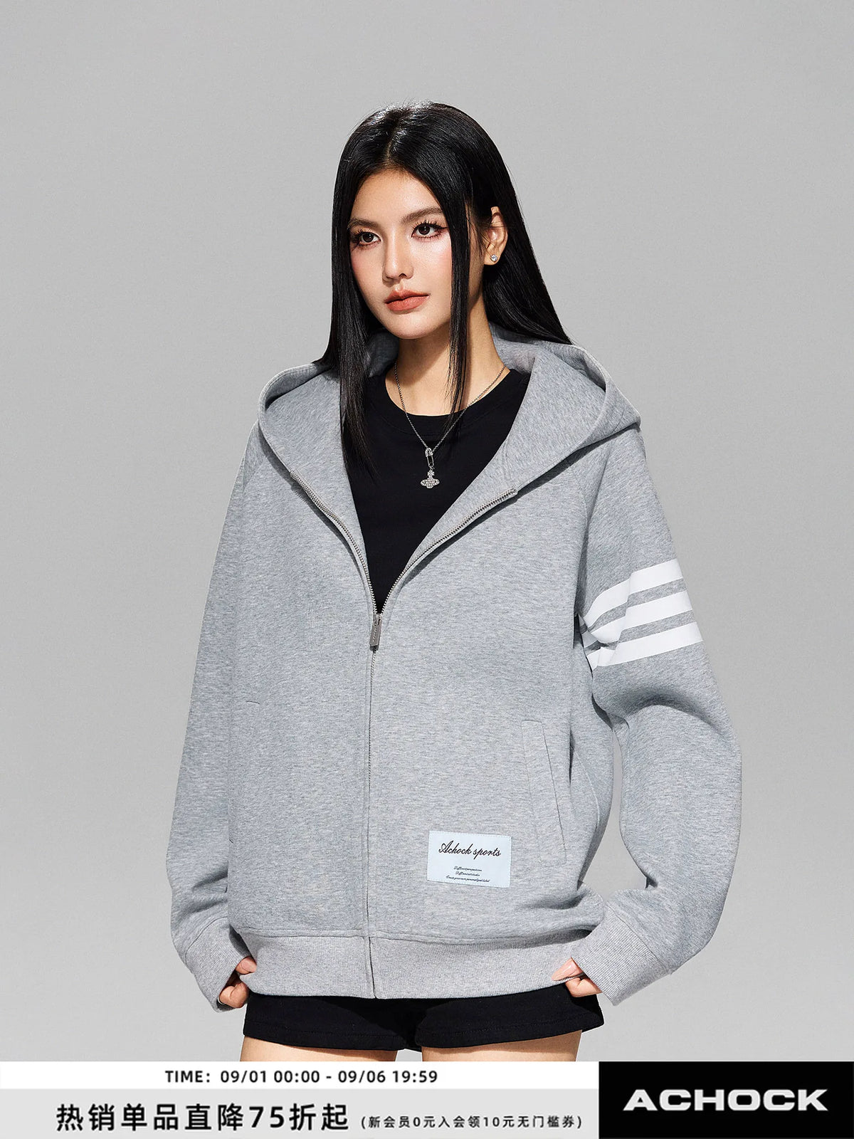Classic Striped Zip-up Hoodie