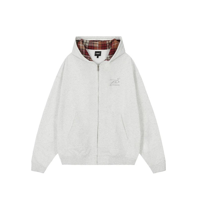Logo Embroidered High Street Zip Up Hoodie