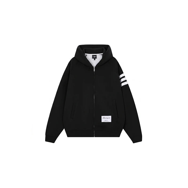 Classic Striped Zip-up Hoodie