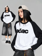 Korean-style polka-dot long-sleeve T-shirt