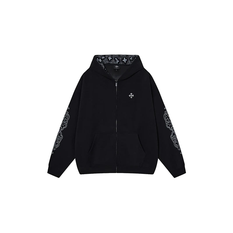 Streetwear Gothic pattern printed hoodie