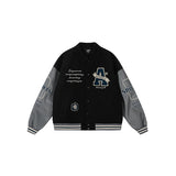 Embroidered street style baseball jacket