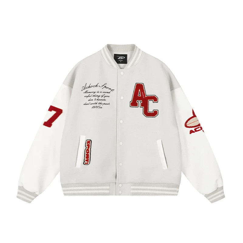 Vintage baseball shirt aviator jacket
