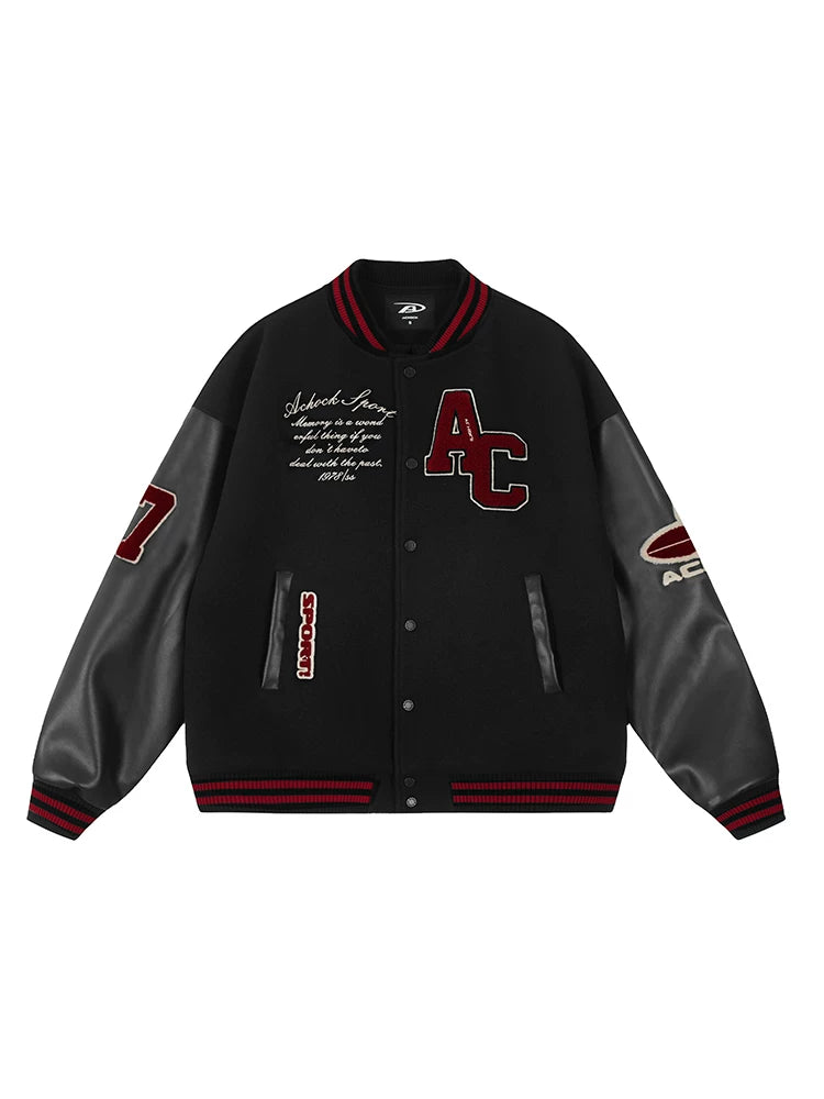 Vintage baseball shirt aviator jacket
