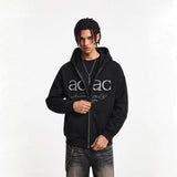 ACAC Series Street Embroidered Pearl Logo Zip Up Hoodie